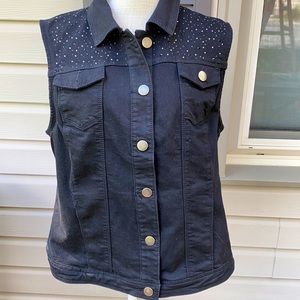 Christopher & Banks Women’s Large Black vest with “Bling”.